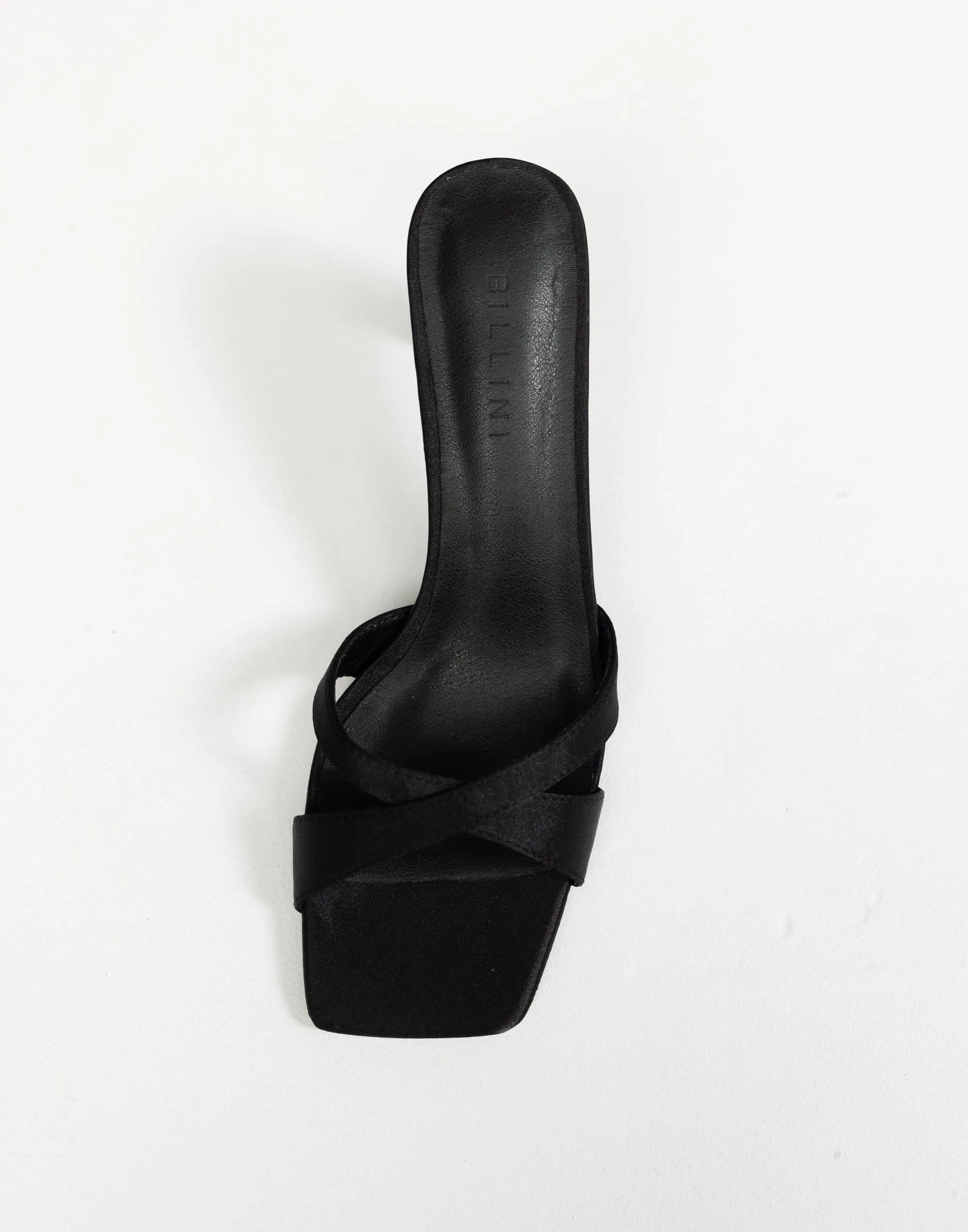 Kelsie Heels (Black Satin) - By Billini