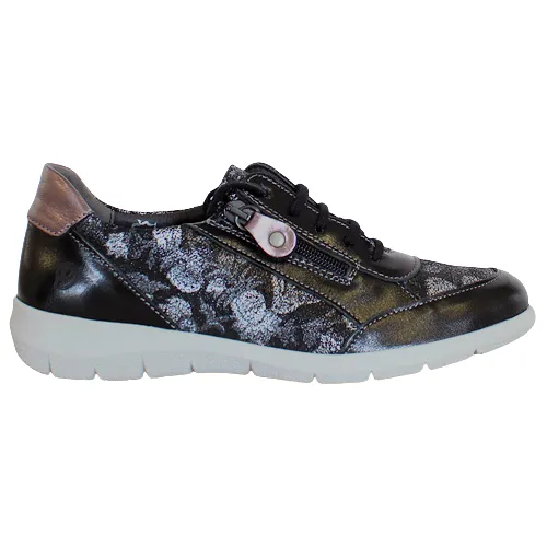 Suave Ladies Lace Up Shoes - June -Black