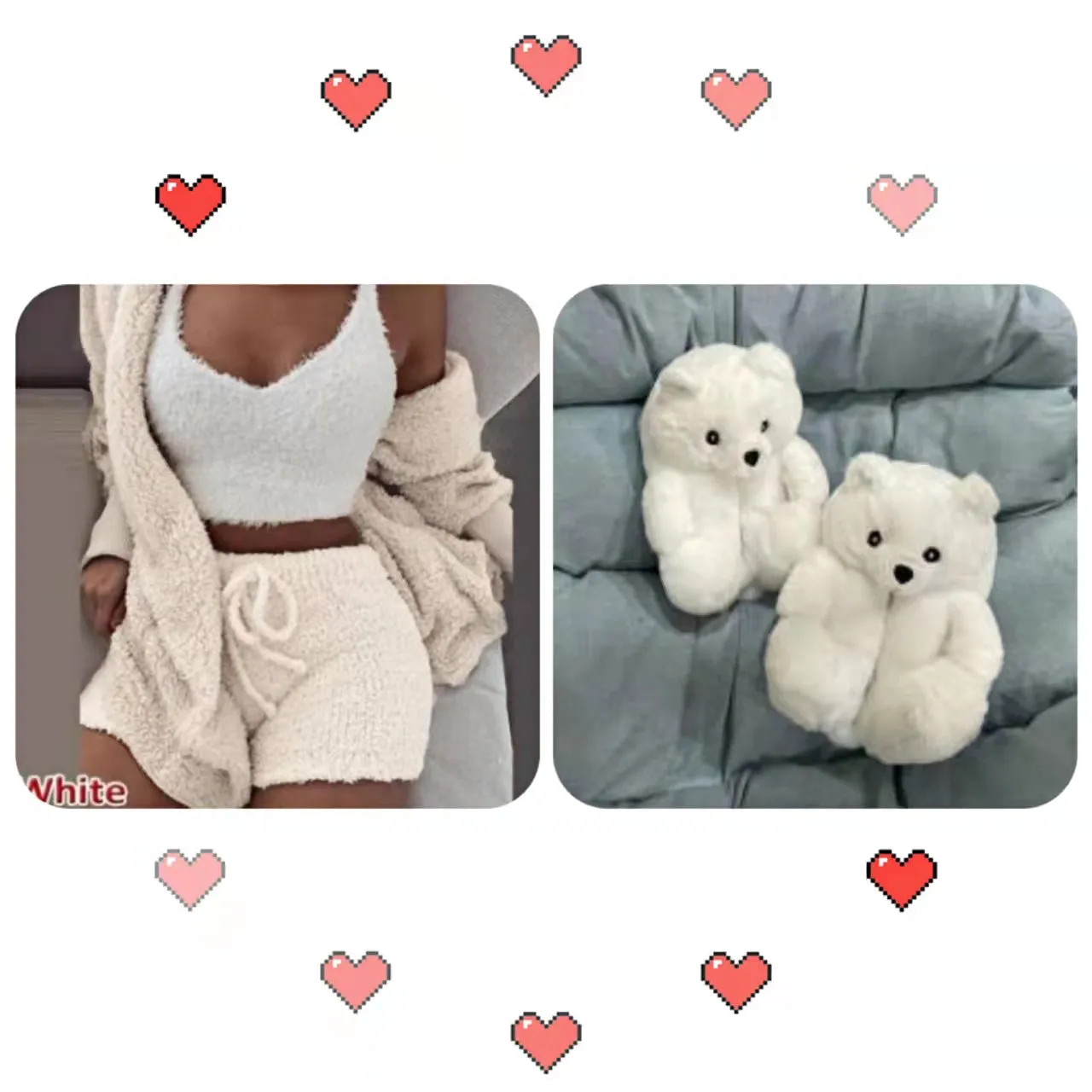 Three-piece   Teddy bear slipper set